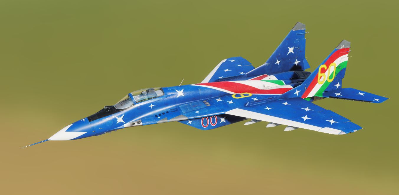 Hungarian Air Force Mig-29s 60th Anniversary blue stars paint