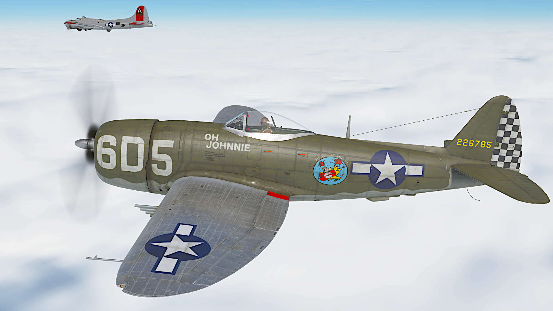 P-47D "OH JOHNNIE" Flown by Lt Raymond Knight of 346th FS, 350th FG , Italy 1945.
