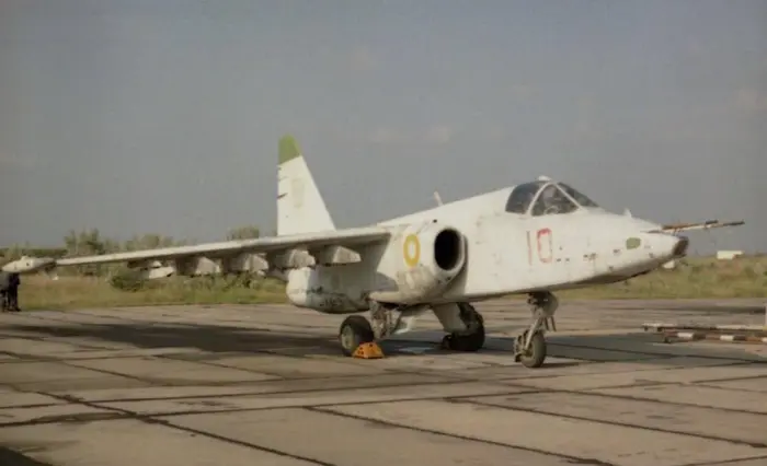 Ukrainian Faded White Su-25 of the 299th Independent Attack Regiment 